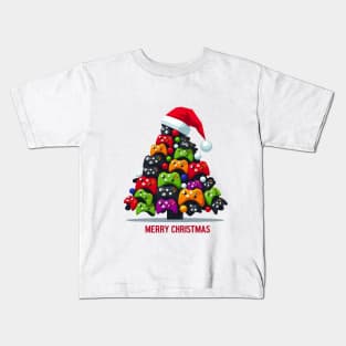 Video Game Controller Christmas Santa Gamer Boys Kids T-Shirt